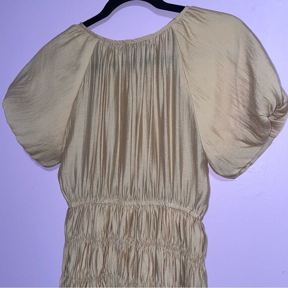 Modern Citizen Smocked Midi Dress Sage Women Size S Minimalist Cottage Prairie - Picture 9 of 11